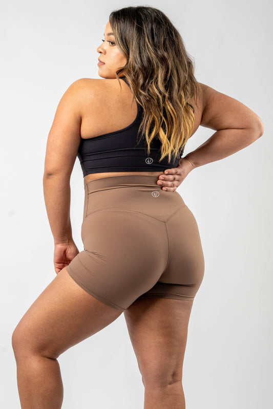 High Waist Shorts | Brown | 6''