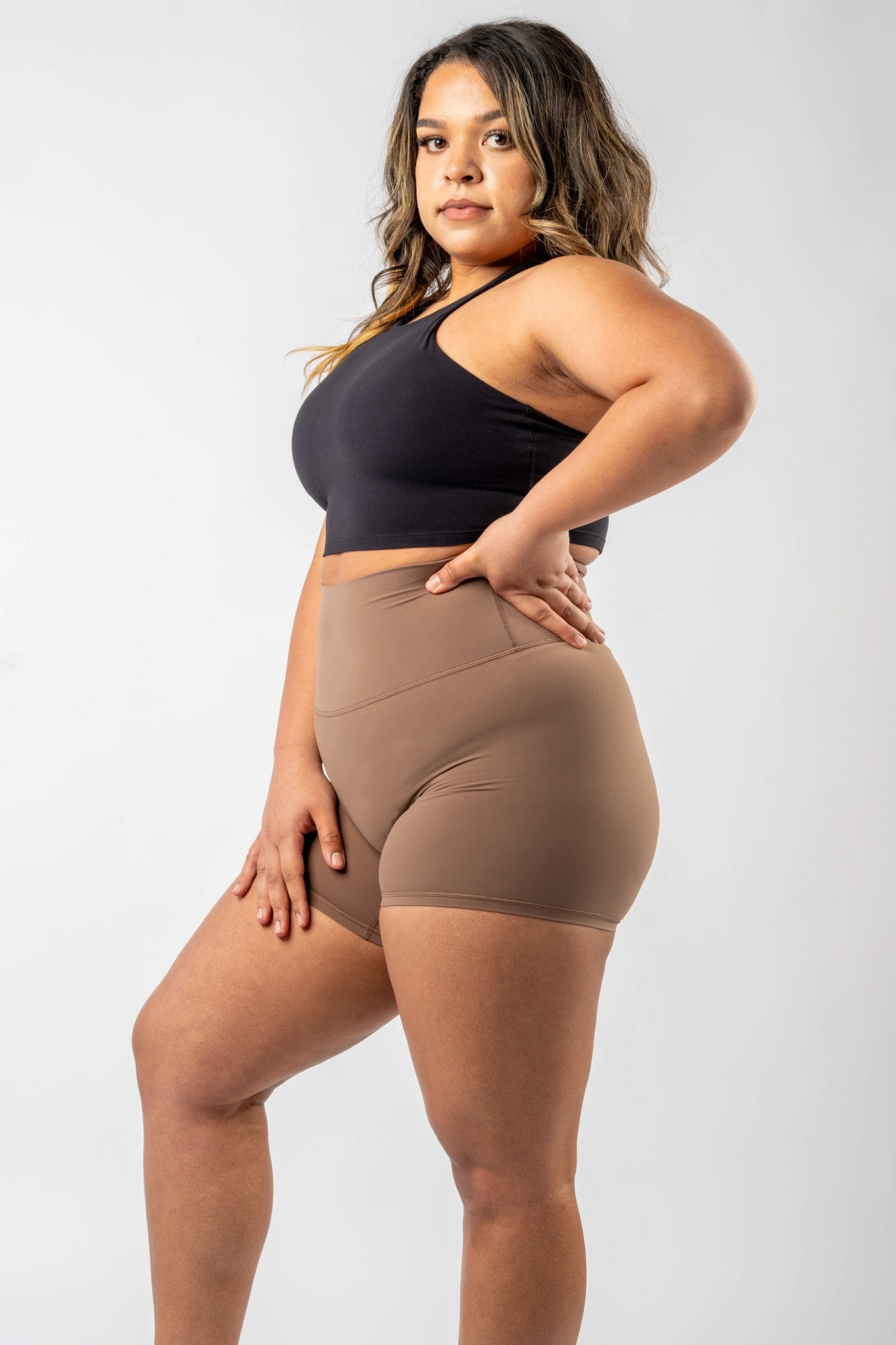 High Waist Shorts | Brown | 6''